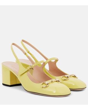 Gucci Salones Horsebit 55 De Charol - Metálico