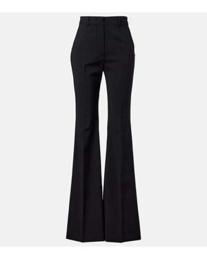 Sportmax Hangar Virgin Wool Flared Pants - Blue