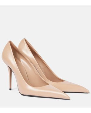 Saint Laurent Elysee 105 Leather Pumps - Natural