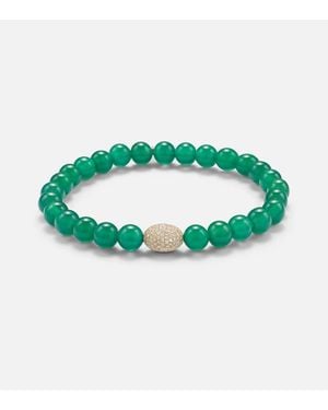 Sydney Evan 14Kt Bracelet With Onyx And Diamonds - Green