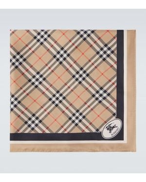 Burberry Tuch Check Aus Seiden-Twill - Mettallic