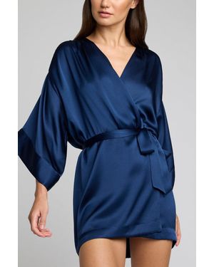 Negative Underwear - Last Chance Eclipse Washable Silk Mini Robe - Blue