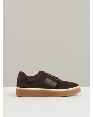 Reiss Suede Low-Top Trainers - Grey