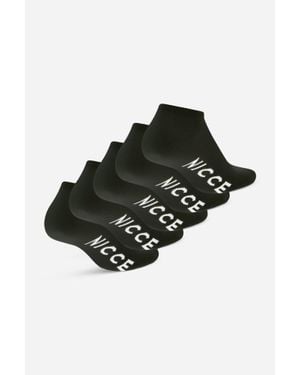 Nicce London 5 Pack Trainer-Liner Welles Socks - Black