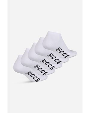 Nicce London 5 Pack Trainer-Liner Annis Socks - White