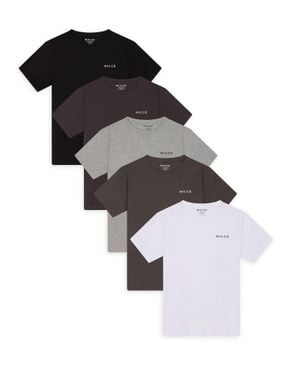 Nicce London 5 Pack Spacey Loungewear T-Shirts - Black