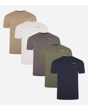 NICCE Multipacks Nicce 5 Pack Buena Loungewear T-Shirt - Multicolour
