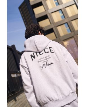 Nicce London Elevate Zip Thru Hoodie - Grey