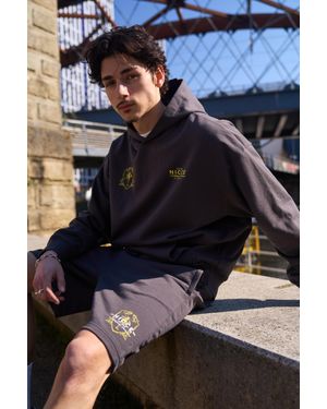 Nicce London Cresta Hoodie & Shorts Set - Grey
