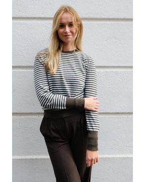 No Emotions Striped Jumper - Grey