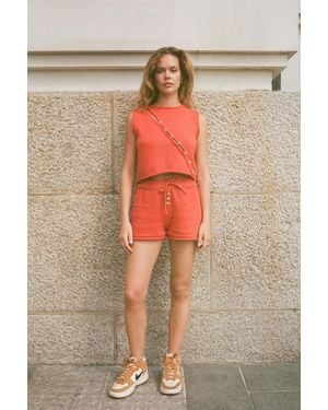 No Emotions Burnt Knitted Shorts - Multicolour