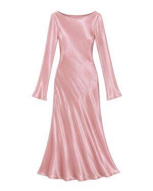 No Emotions Satin Maxi Dress - Pink