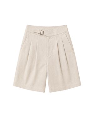 No Emotions Elle Linen Shorts - Natural