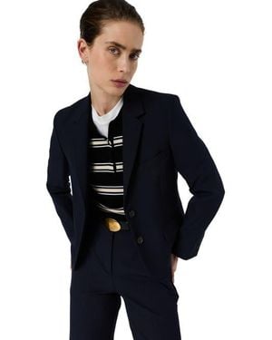 Gerard Darel Tayana Single Breasted Tailored Blazer - Blue