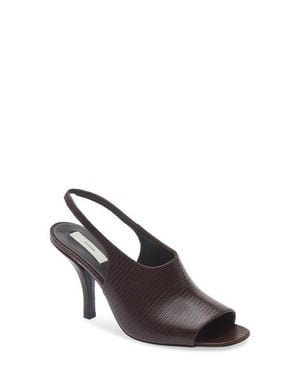 TOTEME Contour Lizard Embossed Slingback Sandal - Brown