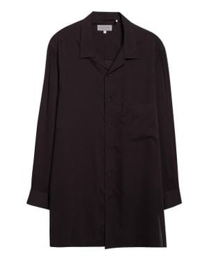 Yohji Yamamoto Longline Notched Collar Button-Up Shirt - Black