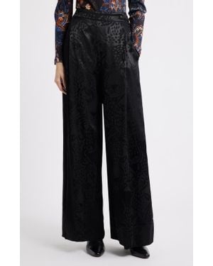 FARM Rio Leopard Jacquard Pants - Black