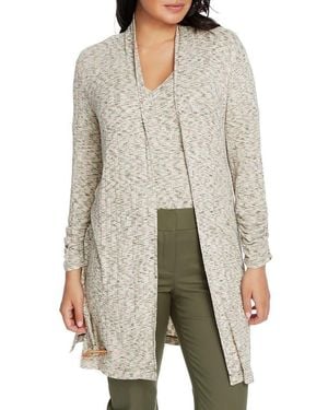 Chaus Jaspé Ribbed Belted Long Cardigan - Multicolor