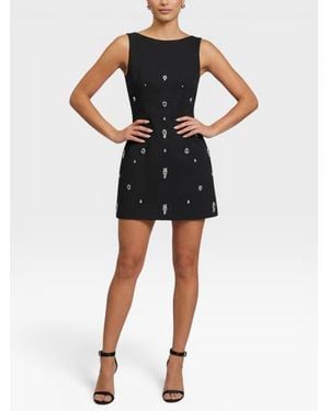 Rachel Roy Celice High Neck Beaded Mini Dress - Black
