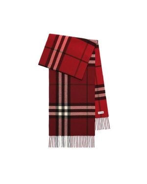 Burberry Gradient Check Cashmere Scarf - Red