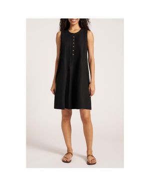 Matty M Helena Pleat Shift Dress - Black