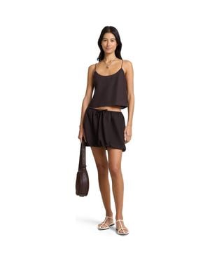 Onia Air Linen Bubble Mini Skirt - Black