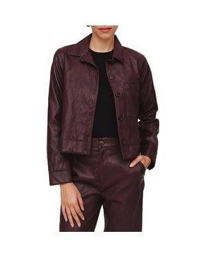 Bella Dahl Crop Faux Leather Jacket - Brown