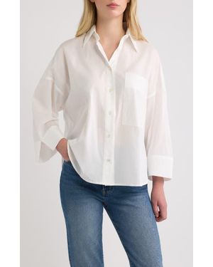 CISSA Three-Quarter Sleeve Cotton Shirt - White