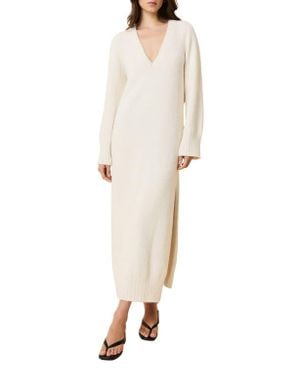 Solid & Striped Edith Long Sleeve Maxi Sweater Dress - Natural
