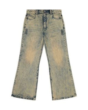 RTA Hugh Wide Leg Flare Jeans - Green
