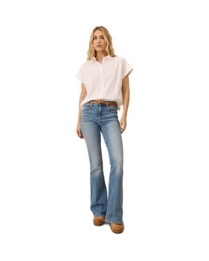 Pact Organic Cotton All Day Poplin Shirred Shirt - White