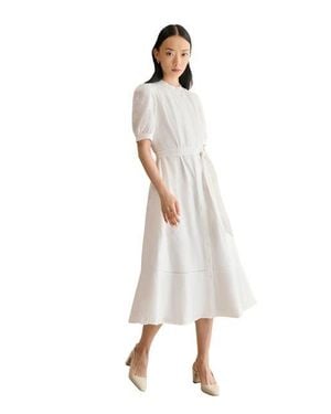 Hobbs Amani Short Sleeve Midi Dress - White