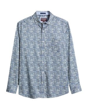 Johnston & Murphy Logan Print Button-Up Shirt - Blue