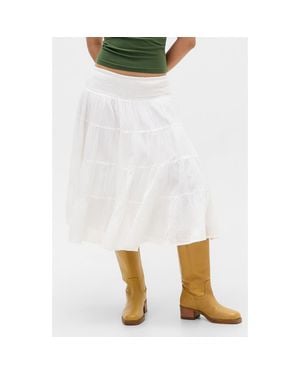 BDG Bea Cotton Tiered Skirt - Gray