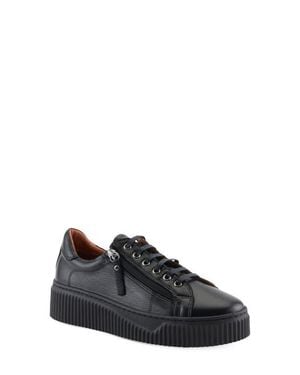 Spring Step Vibe Leather Sneaker - Black