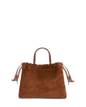 LEMIZ Medium Asisi Convertible Suede Crossbody - Brown
