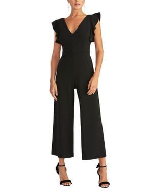 Rachel Roy Kate Ruffle Sleeve V-Neck Jumpsuit - Black