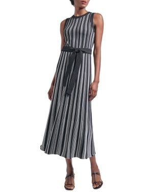 Misook Modern Fit Sleeveless Rib Knit Dress - White