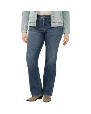 Silver Jeans Co. Suki Curvy Mid Rise Slim Bootcut Jeans - Blue
