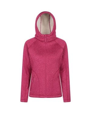 Mountain Warehouse Nevis Faux Fur Lined Full Zip Hoodie - Pink