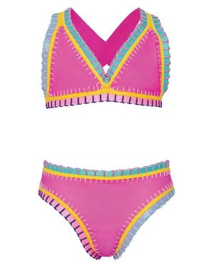 PQ Swim Kids' Embroidered Two-Piece Swimsuit - Pink