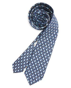 Vineyard Vines Kids' Bunny & Carrots Silk Tie - Blue