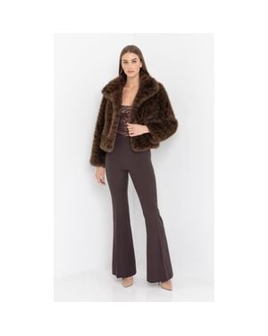 Generation Love Lexy Leopard Faux Fur Jacket - Brown