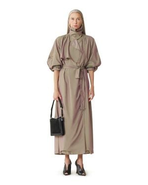 Lanvin Flowing Taffeta Trench Coat - Natural
