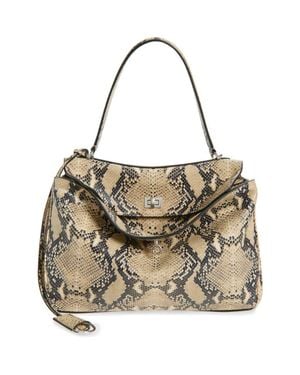 Balenciaga Medium Rodeo Python Print Leather Top Handle Bag - Metallic
