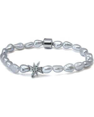 Anzie Boheme Keshi Pearl Stretch Bracelet - Blue