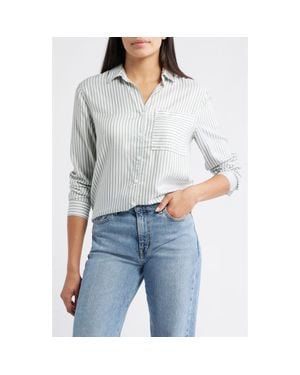 Beach Lunch Lounge Eden Long Sleeve Button-Up Shirt - Gray