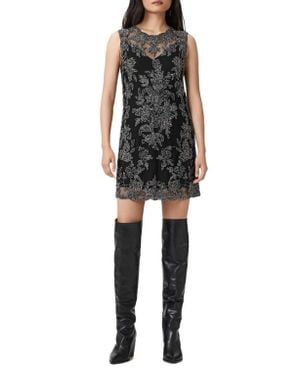 AllSaints Inaya Crystal Tapestry Minidress - Black