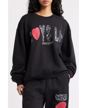 Boys Lie Caitlyn Coded Logo Crewneck Sweatshirt - Black