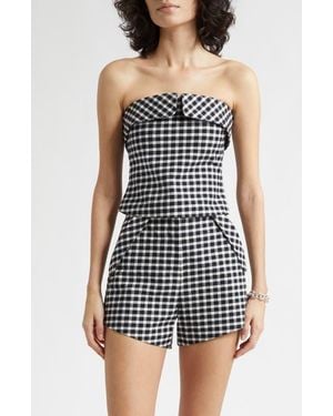 Posse Chiara Strapless Stretch Cotton Top - Black